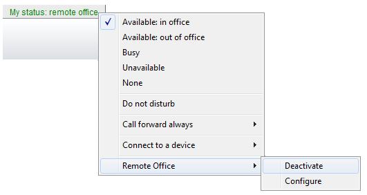 4 Remote Office Use the My Status link to quickly activate/deactivate the service, or click configure to go