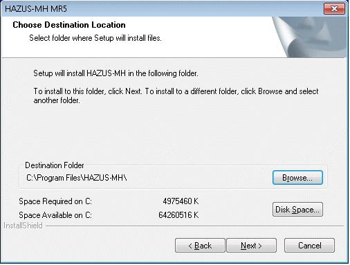 FIGURE 6. SPECIFY THE PATH OF THE HAZUS PROGRAM DIRECTORY. FIGURE 7. SPECIFY THE PATH OF THE HAZUS DIRECTORY INTERACTIVELY.