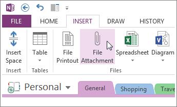 3. In the Choose a file or a set of files to insert dialog box, select one or more files, and then click Insert. Inserted files show up as icons on your notes page.
