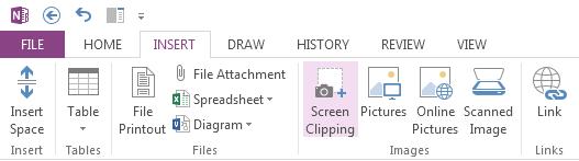 Capture anything with Screen Clippings Meet the new Send to OneNote An easy way to bring stuff into OneNote is to insert a screen clipping, which lets you capture anything on your computer screen so