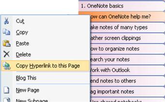 Hyperlinking Now you can insert links and jump between OneNote pages in the same notebook or in other notebooks. In fact, you can now create hyperlinks to any location or document from within OneNote.