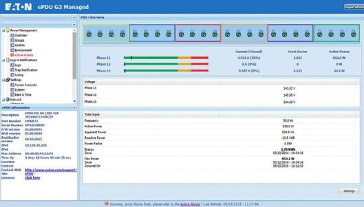 Simple IT asset management including business prioritization capabilities. Power chain monitoring including power kw, energy consumption (kwh), phase and circuit balancing.
