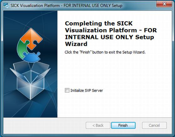 SVP Installation Before the installation is completed you should select to create the initial database schema for the SVP- Server by clicking on Initialize SVP Server.