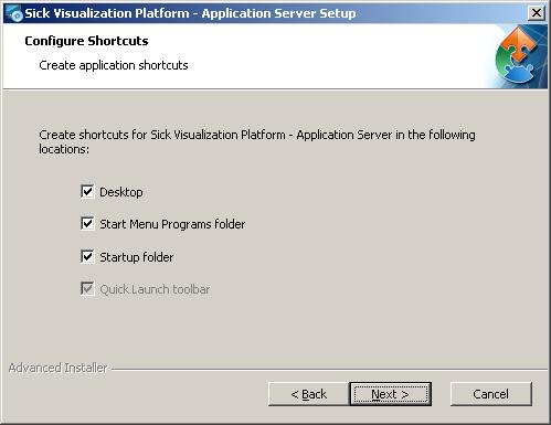 SVP Installation Select the appropriate shortcuts start the SVP-Application server Select Custom if you