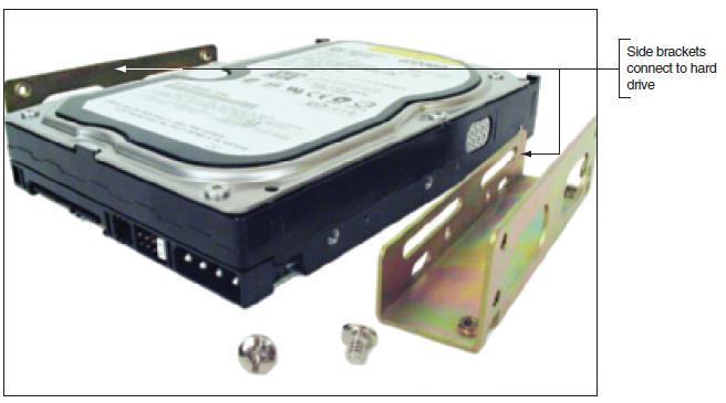 Installing a Hard Drive in a Wide Bay Use universal bay kit to securely fit drive into