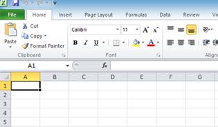 Lesson 1 Excel Tutorial Learning how to use Microsoft Excel 2010 page 6 Step 4: Next, let s focus on cells. Please notice that the cell called A1 has a box around it.