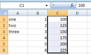 Step 6B: Notice that Excel followed the pattern by filling in the other three cells for you.