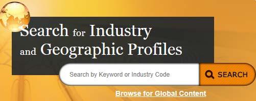 Each entry has the industry name and the NAICS codes included in that industry. Clicking on the name of the industry profile will open the Industry Profile page for that industry.