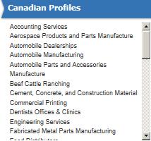 The heading may be expanded to display all the industries included in that heading.
