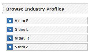 Each Industry Search page also has a Browse Industry Profiles section on the right side of the page.