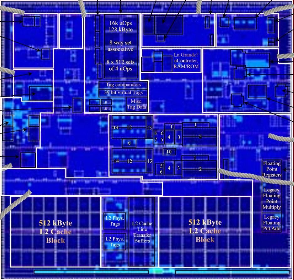 Intel Pentium 4 Prescott (2004) 90 nm Area: 112 mm2 125 M