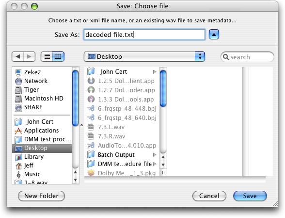 Main Screen The metadata can be saved by clicking on the Save As button. This brings up the Save dialog (see Figure 2-18).