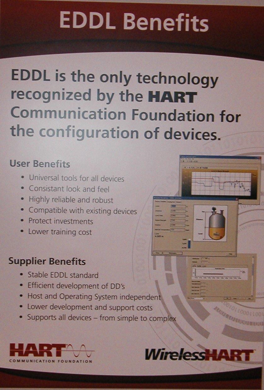 EDDL and WirelessHART The setup and diagnostics of WirelessHART devices may be done using EDDL.