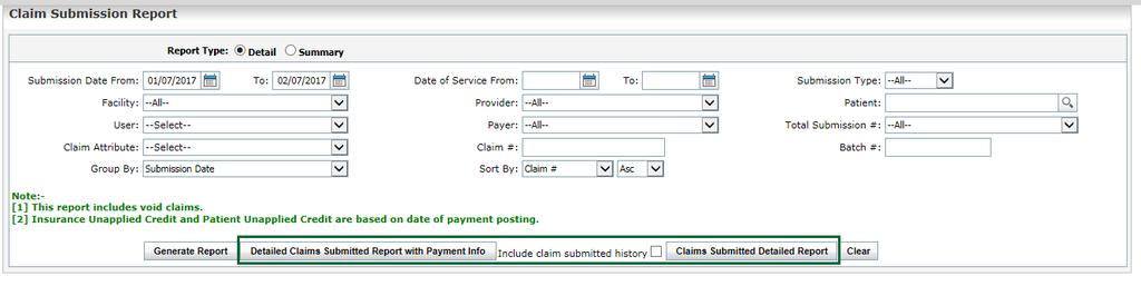 ADDED MRN TO CLAIMS SUBMISSION REPORT On the Claim Submission Report, a new MRN column is added in the excel file when you generate any of these reports: Detailed Claims Submitted Report with Payment