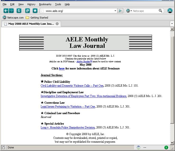 4 Monthly Law Journal The Monthly Law Journal also began in 2007.