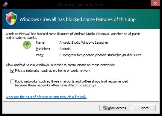 7. You may see a security alert if you are on Windows, click