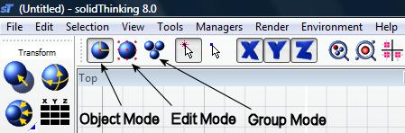 Chapter 5 Working Modes By default, when you start solidthinking, the Object mode is active so you do not need to activate any working mode or apply transformations to objects. Exercise 5.