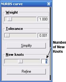 Open the file Add Knots.st. 2. Select the curve. 3. Switch to Edit mode. 4. Select point #2 and point #3. 5.