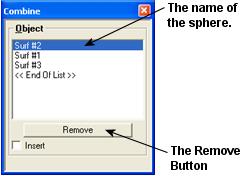 Step 1: Uncombine objects 1. Open the file combine.st. 2. Select the combined object. 3. From the Construction History, click Surf #2, Surf #1, and Surf #3. 4.