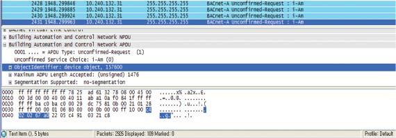 command which is requested in the Wireshark will be replied by i-am from