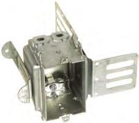 4 SQUARE STEEL STUD JUNCTION BOX WITH KNOCKOUTS 1 1 /2 Deep, 21.0 CU. IN. Wraparound bracket for 2 1 /2 and 3 5 /8 steel stud.