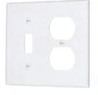 45325 Ivory 10/100 45326 White 10/100 6 MID-SIZE DUPLEX OUTLET WALL PLATE 3 /8 Larger. 1-Gang.