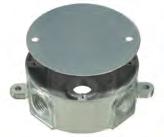 Weatherproof Round Box with Cover 20075 Grey 24 5 x 1 /2 hole with 4 plugs & cover.