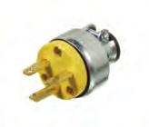 Yellow 45411 NEMA 5-15P 10/100 15A - 125V ARMOURED WITH CABLE CLAMP 3 wire.