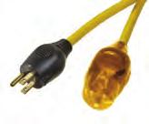COLOUR 10 20M, 15A-125V 40520 Yellow & Black 3 Heavy Duty Outdoor 12/3 SJTW w/led Single Outlet