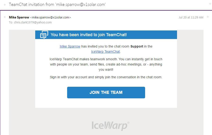 3. Afterwards click the CREATE TEAMCHAT ACCOUNT button the new dialogue at the login page will be