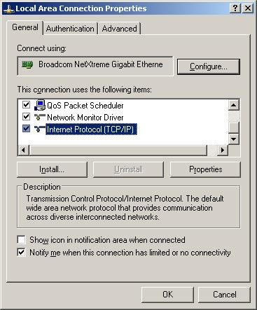 Connection Setup window is