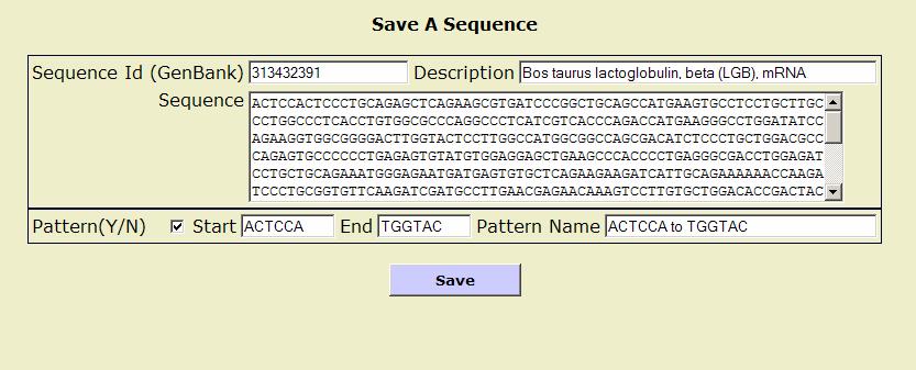 Once all the information is entered and submitted by the user, the sequence id is checked for possible duplicate sequences if there is no sequence in then the information entered by the user is saved