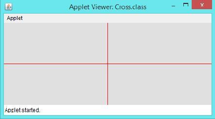 Exercises 1. Using the code from the resizing example on page, write a complete Java applet that draws diagonal lines through the applet s center as shown to the right.