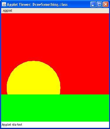 5. Write a complete Java applet that (1) Sets its background color to red, () draws a