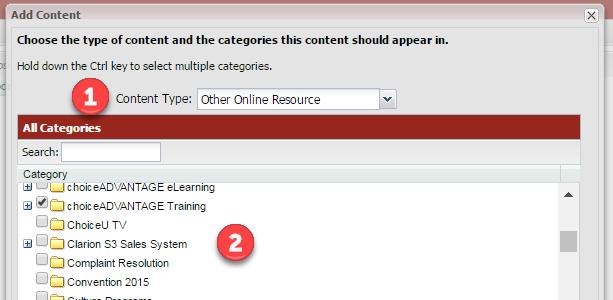 5. Check the Category to which the content should belong, and click Next. 13. Complete the following text fields and options, then click Next. a. Title Keep the title a shot as possible b.