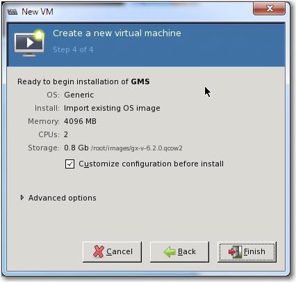 GMS / KVM Hypervisor f. Click Forward.