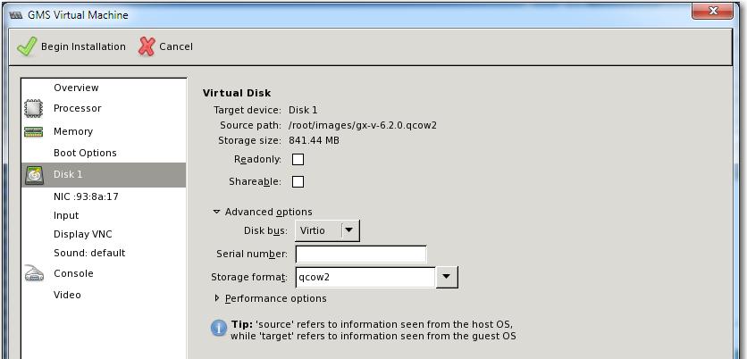Quick Start Guide h. Select the following: Disk bus: Storage format: Virtio qcow2 Click Apply.