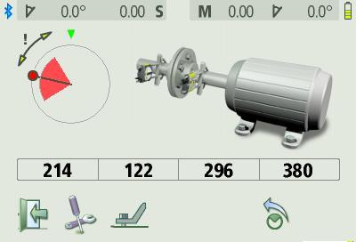 MEASUREMENT POINT REGISTRATION Set the sensors so that they are approximately at the same rotational angle at the first measurement position. Select the register icon and press OK.