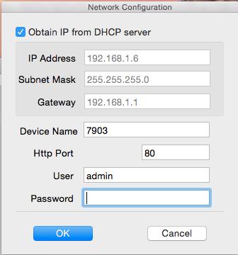Here is a Network Configuration button in the right-clicking button list. From this button, you can modify the IP, Device display name and http port of the camera. Please note: 1.