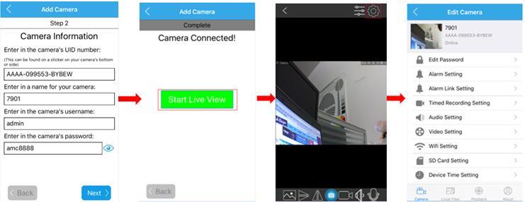 2. Manually connect If you want to add this existing camera to your mobile device by manual, please click the button Manually Connect.