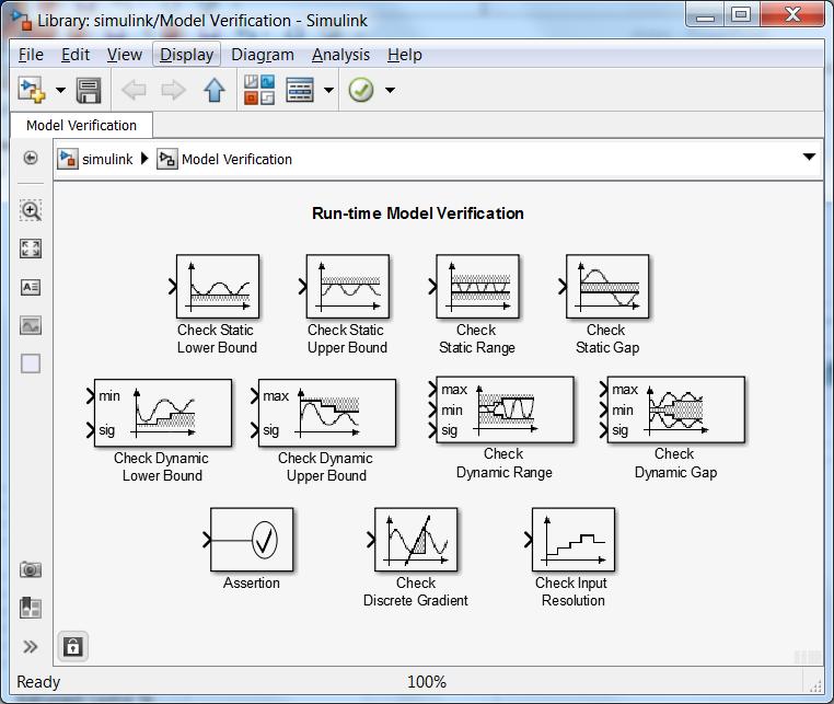 Simulink Model Verification Library of