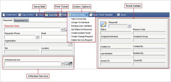 Ticket Tabs and Fields Ticket Toolbar Options Once a ticket is assigned to a Service Desk Agents, the Agent is required to view the ticket, provide the required service, update the ticket and move it
