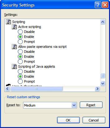 6. Scroll down to [Scripting], select [Enable] under [Active