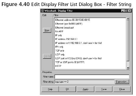 Display Filter Dialog Box
