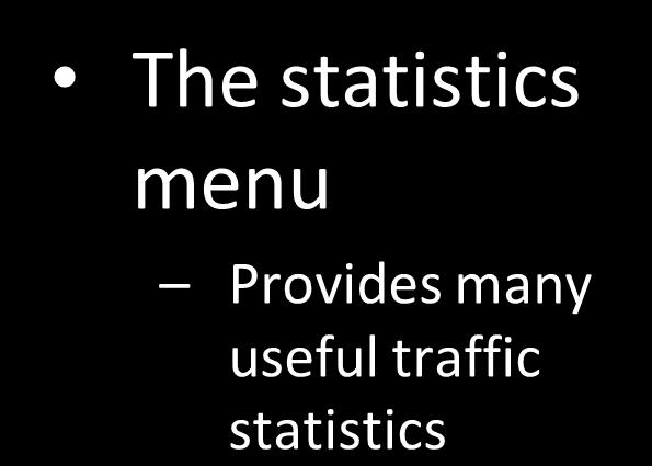 Statistics Menu