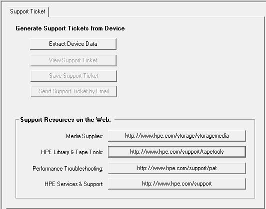 Figure 16: Support ticket generation screen NOTE: The bottom section of the support screen also provides resources for finding support on the web.