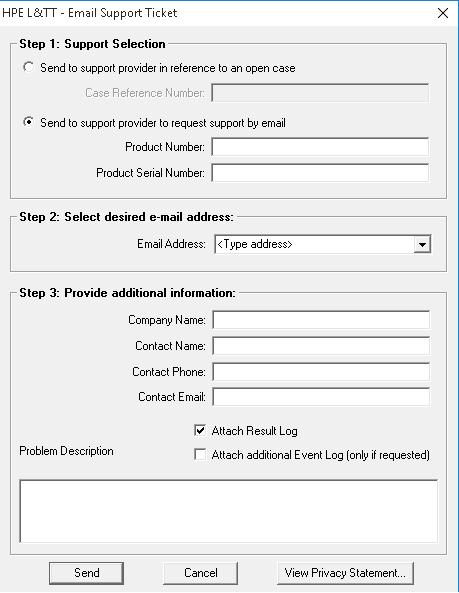 Figure 17: Email Support Ticket dialog box Prerequisites Before L&TT can email a report or support ticket, you must either have a MAPIcompliant email program (such as Microsoft Outlook or Outlook