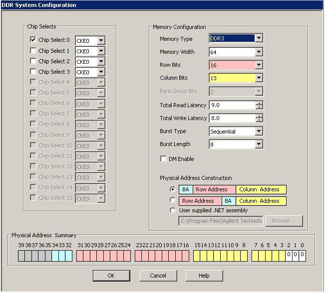 3 Using the DDR Setup Assistant 3 In the System Configuration dialog, enter or select: The appropriate Chip Select and CKE for the device under test.