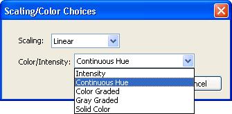 5 Using DDR3 Eyefinder Scaling: Example Notes Log10 (Color graded) Log100 (Color graded) Log1000 (Color graded) 3 In the Scaling/Color Choices dialog, select the Color/Intensity drop- down and choose