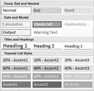 Auto Formatting and Calculating an Excel Tables This process can be accomplished through the use of: Cell Styles Formatting as a Table Cell Styles A cell style is a defined set of formatting